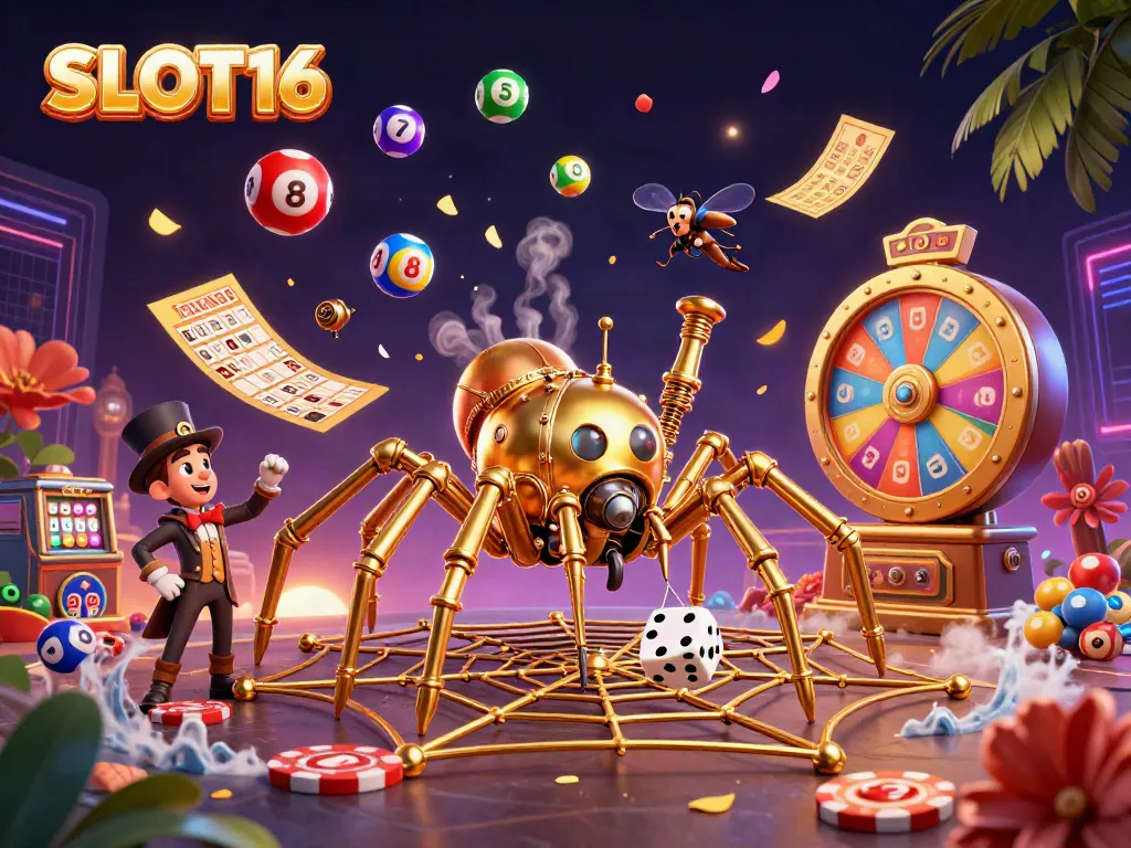 SLOT16 captures the excitement of gambling with dynamic lottery elements and a whimsical steampunk design.