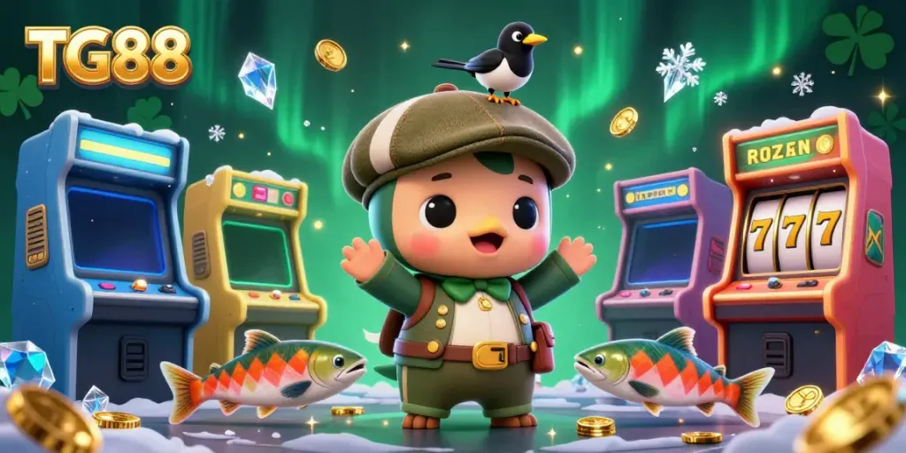 TG88 features a charming cartoon hybrid of Nessie surrounded by vibrant 3D casino elements.