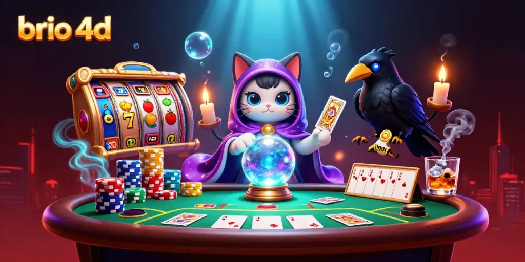 Experience the thrill of brio 4d with vibrant slot reels, lucky 7s, and animated characters.