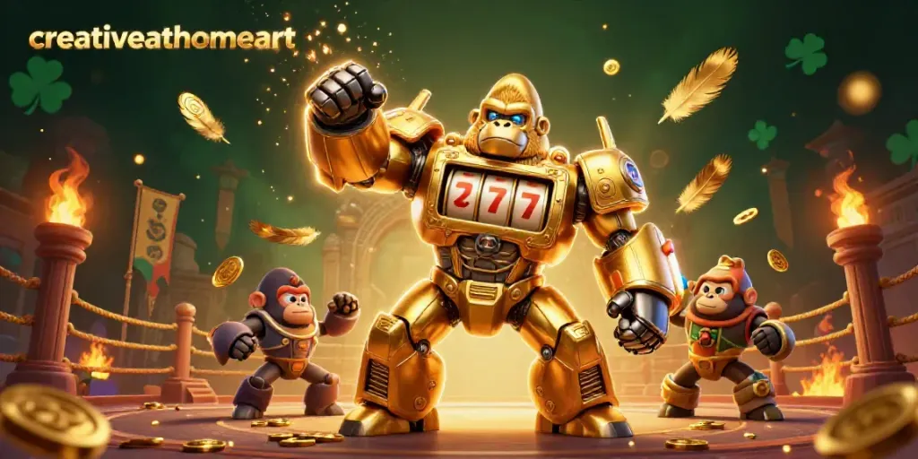 Experience the thrill of winning slots with creativeathomeart in this dynamic 3D illustration.