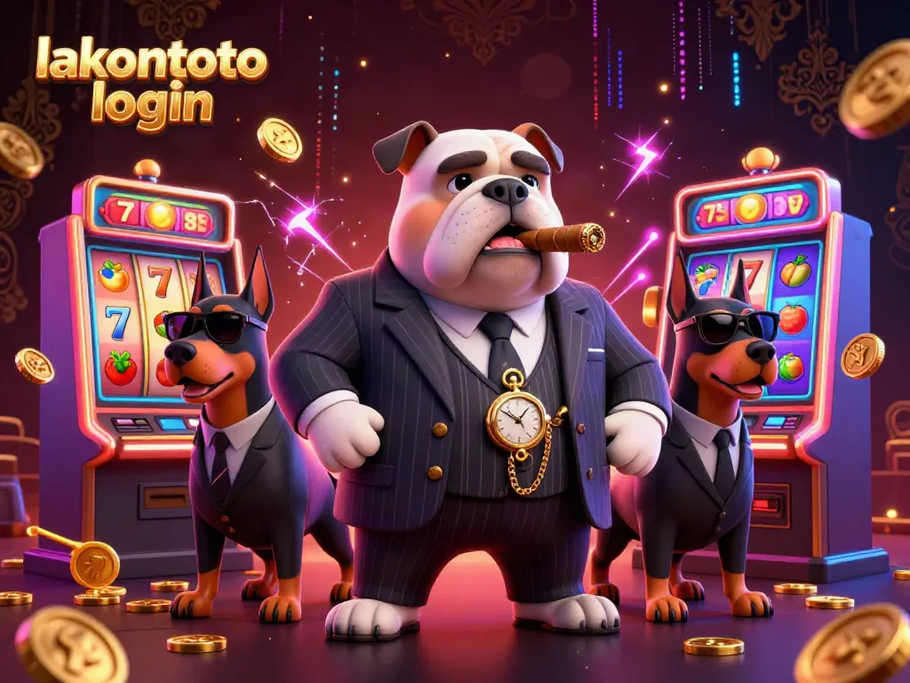 Masuk ke lakontoto login dengan ilustrasi kasino yang penuh warna dan detail menarik.