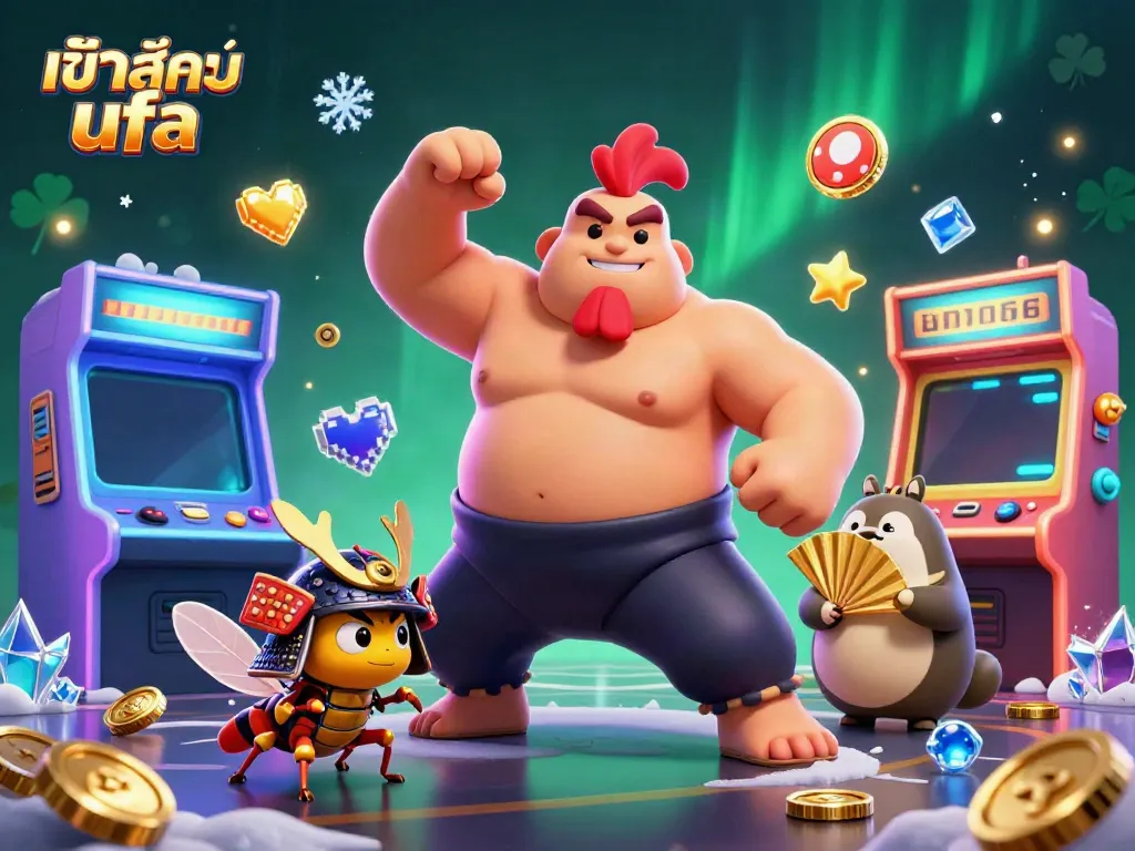 Engage in gaming action on เข้าสู่ระบบ ufa, where a powerful sumo rooster, fierce samurai cricket, and elegant tanuki announcer energize the scene.