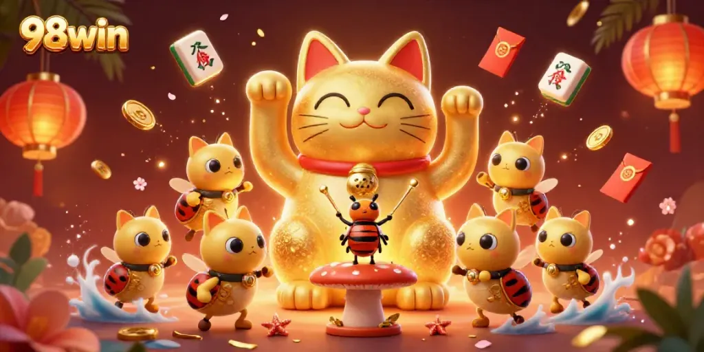 Experience thrilling gameplay with the 98win lucky cat and vibrant casino elements.