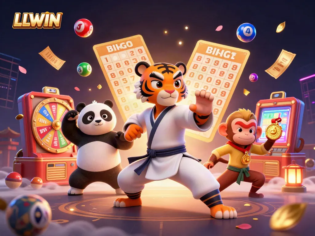 Engage with LLWIN's thrilling gaming universe featuring vibrant characters and exciting casino elements.