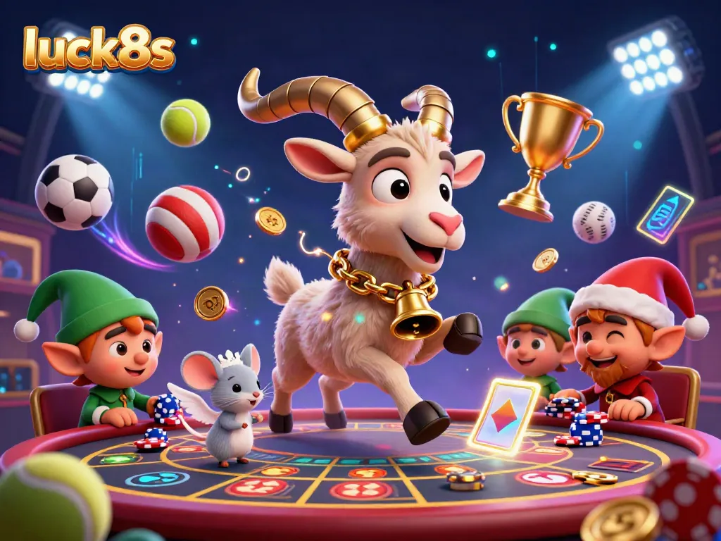 Experience excitement at luck8s with Krampus and holiday gremlins in a dynamic casino scene.